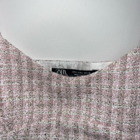 NWOT pink tweed ZARA crop - size L - Picture 7 of 12
